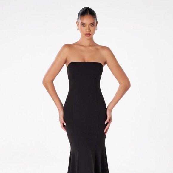 New Strapless Graduation Dress w/ Lace Up Back & Straight Across Neck CD T2010 - Picture 1 of 9
